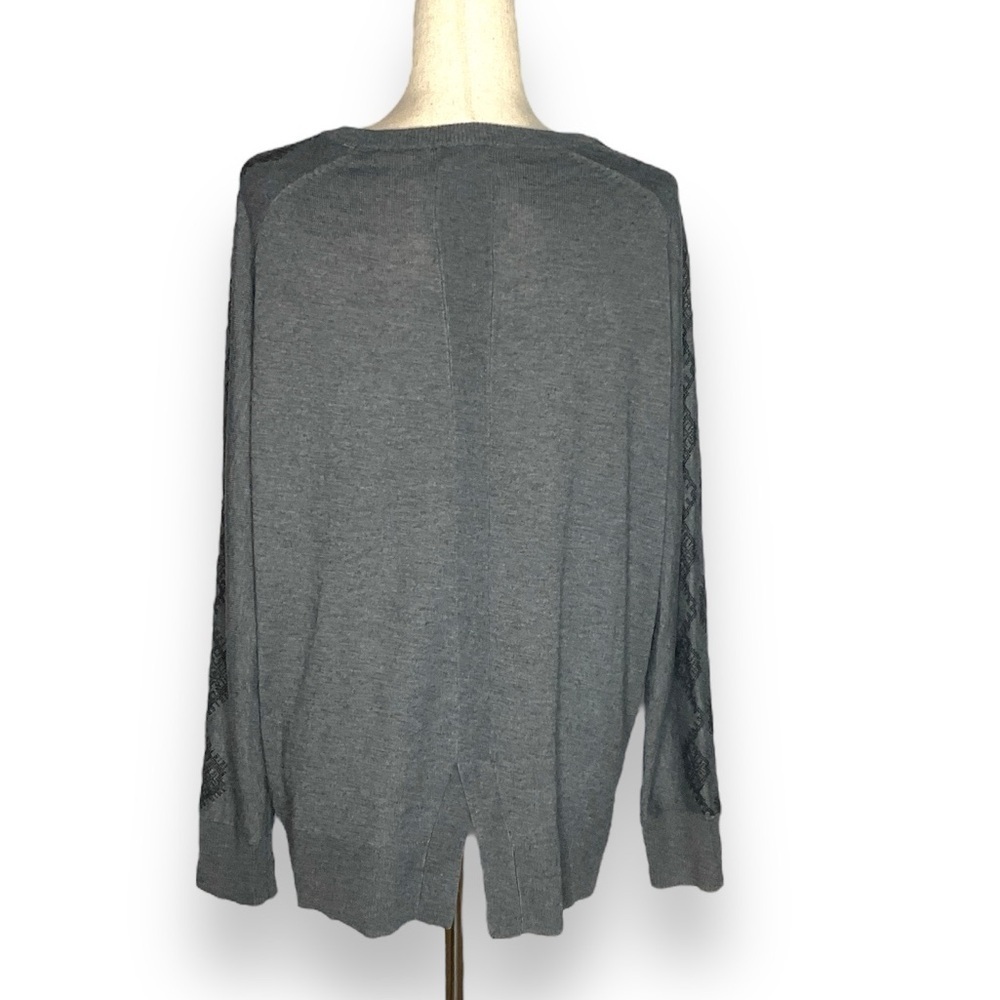 Smartwool Grey Round Neck Split Hem Pullover Knit… - image 3